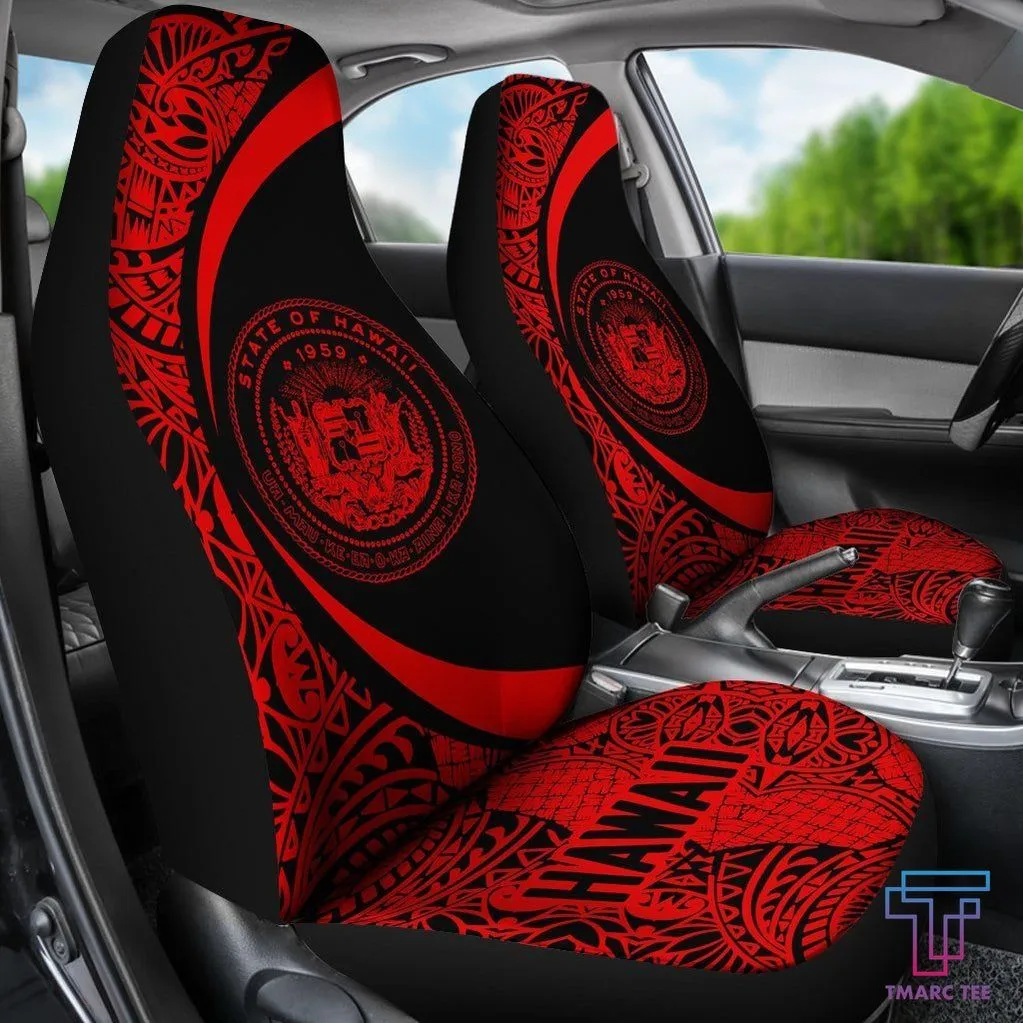 Tmarc Tee Hawaii Coat Of Arm Polynesian Car Seat Covers - Circle Style 02 J1