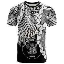Alohawaii T-Shirt - Tee Niue Polynesian - Tribal Wave Tattoo White - BN12
