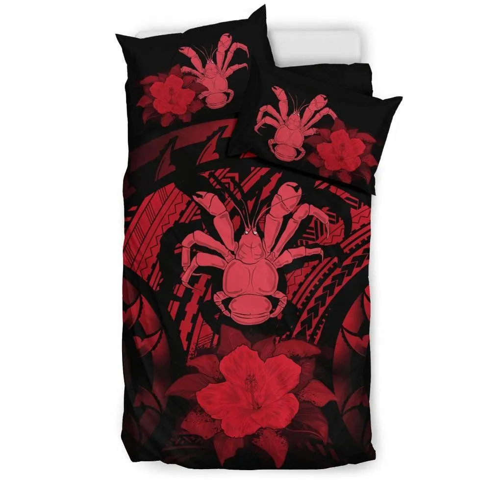 FamilyGater Bedding Set - Cover and Pillow Cases Niue Red Hibiscus A24