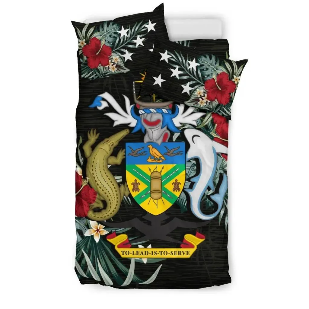 FamilyGater Bedding Set - Cover and Pillow Cases Solomon Islands Hibiscus Coat Of Arms A02