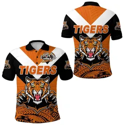 Papua New Guinea Lae Snax Tigers Polo Shirt Rugby Simple Style - Black LT8