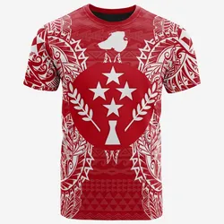 Kosrae All osrae Flag Map Polynesian Tattoo Red White Unisex 3D T-Shirt All Over Print ONCLM
