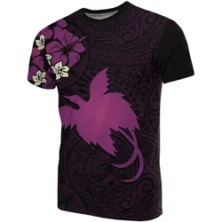 Papua New Guinea T shirts - Papua New Guinea Purple Flag Hibiscus