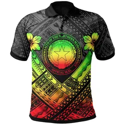 Northern Mariana Islands  Polo Shirts - CNMI Seal Camisole Hibiscus Style (Reggae)