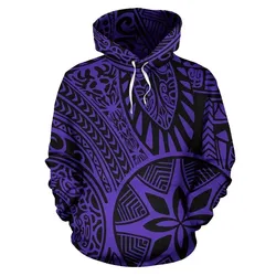 Alohawaii Hoodie - Polynesian Hawaiian Style Tribal Tattoo Violet Pullover - AH - JR