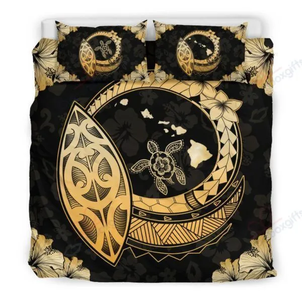 Hawaii Hibiscus Map Polynesian Bedding Set Yaaw Bubl