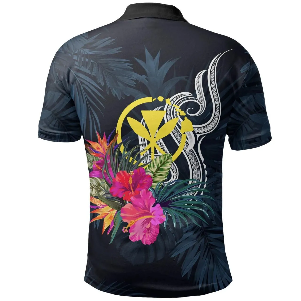 Hawaii Polynesian Polo Shirt - Tropical Flower