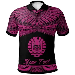Tahiti Polynesian Custom Personalised Polo Shirt - Poly Tattoo Pink Version