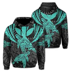 Alohawaii Hoodie - Hawaii Turtle Kanaka Tropical Polynesian Hoodie - Turquoise - Royi Style - AH - J3