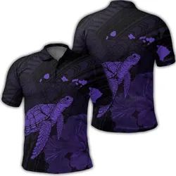 Alohawaii Shirt - Hawaii Polynesian Hibiscus Turtle Map Polo Shirt Purple - AH - J5R