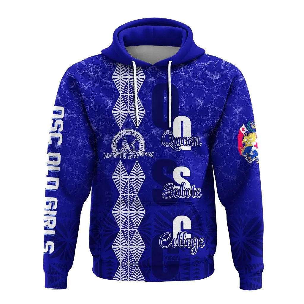 (Custom Personalize) Tonga Kolisi Kuini Salote Hibiscus Hoodie QSC Old Girls LT7