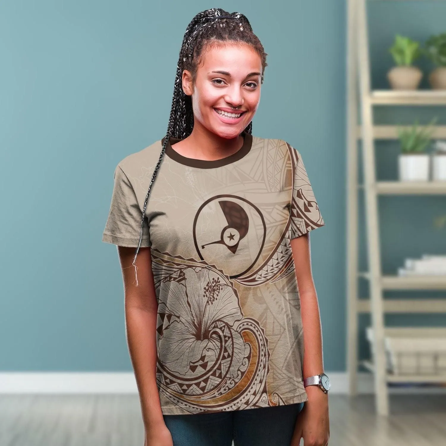 Yap T shirt - Hibiscus Flowers Vintage Style