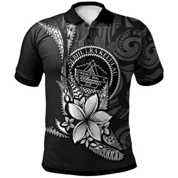 Palau Polo Shirt - Fish With Plumeria Flowers Style