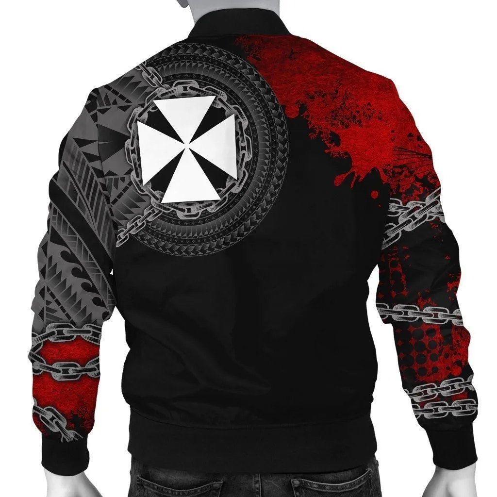 Wallis and Futuna Polynesian Personalised Mens Bomber Jacket - Polynesian Chain Style