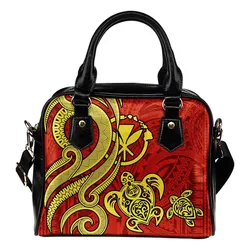 Polynesian Hawaii (Kanaka Maoli) Shoulder Handbag - Red Tentacle Turtle