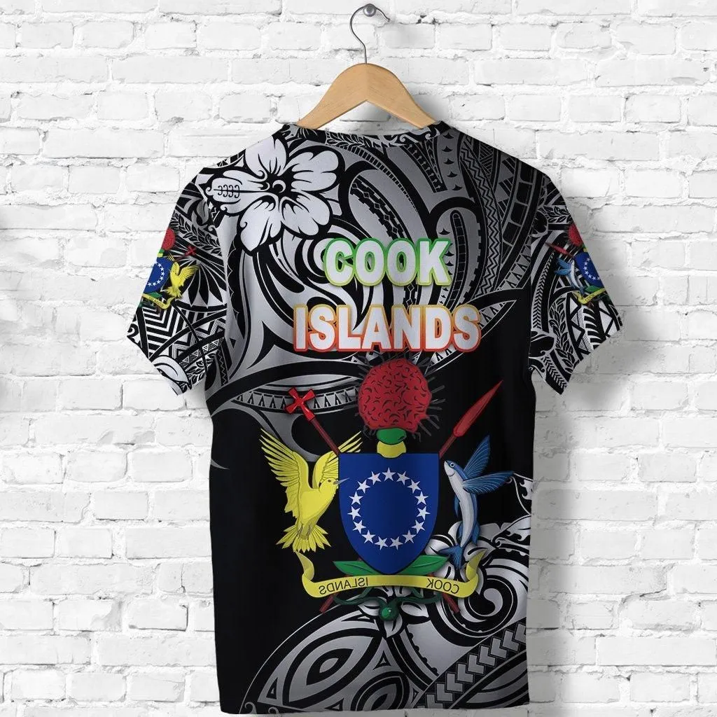 (Custom Personalised) Cook Islands Rugby T Shirt Unique Vibes Coat Of Arms - Black