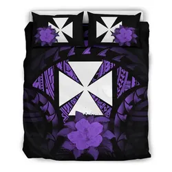 Alohawaii Bedding Set - Cover and Pillow Cases Wallis And Futuna Purple Hibiscus A02