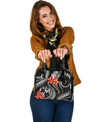 Tonga Polynesian Shoulder Handbag - White Plumeria