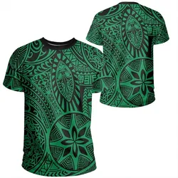 Polynesian Hawaiian Style Tribal Tattoo Green T-Shirt - AH - JR