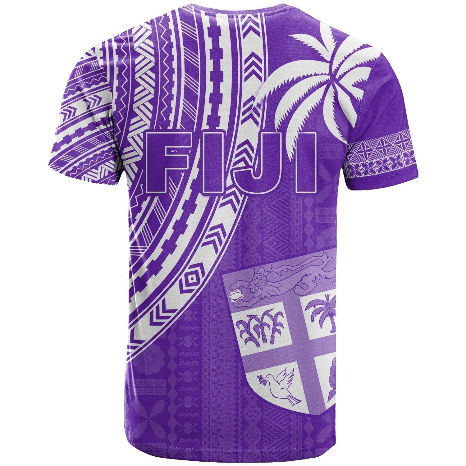 Fiji Rugby Sevens T Shirt Fijian 7s Tapa Polynesian Purple LT13