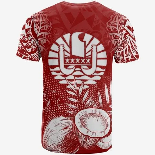 Vibe Hoodie French Polynesia T shirt - French Polynesia Flag Coconut Polynesian Tattoo Red