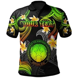 CMNI Polo Shirt - Custom Personalised Polynesian Waves with Plumeria Flowers (Reggae)