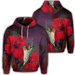 Alohawaii Hoodie - Hawaiian Hummingbird And Hibiscus Polynesian Hoodie - AH - JR