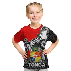 (Custom Personalised) Tonga Hook Tattoo T Shirt KID Black LT6