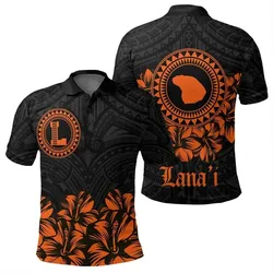 Alohawaii Shirt - Lanai Map Hibiscus Polynesian Polo Shirt - Lithe Style - AH - JA