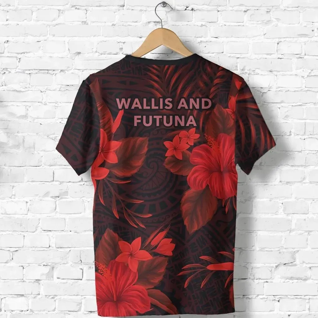 Wallis And Futuna T-Shirt Coat Of Arms Hibiscus Red TH5