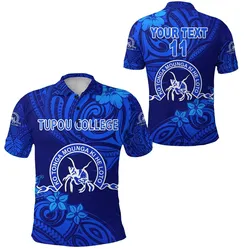 (Custom Personalised) Kolisi Ko Tupou College Tonga Polo Shirt Unique Vibes - Full Blue, Custom Text and Number