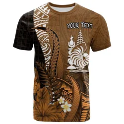 (Custom Personalised) New Caledonia T Shirt Nautilus Gold Polynesian Hibiscus LT13