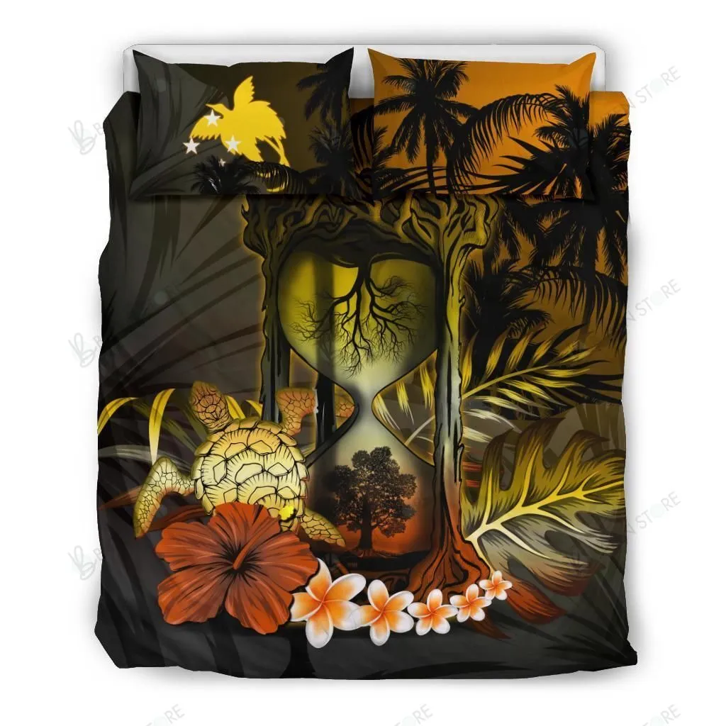 Papua New Guinea Hibiscus Tree Of Life Hourglass Bedding Set Bedroom Decor
