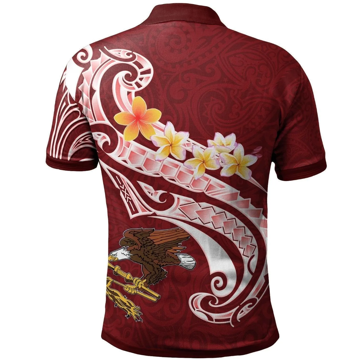 American Samoa Polo Shirt - AS Seal Polynesian Patterns Plumeria