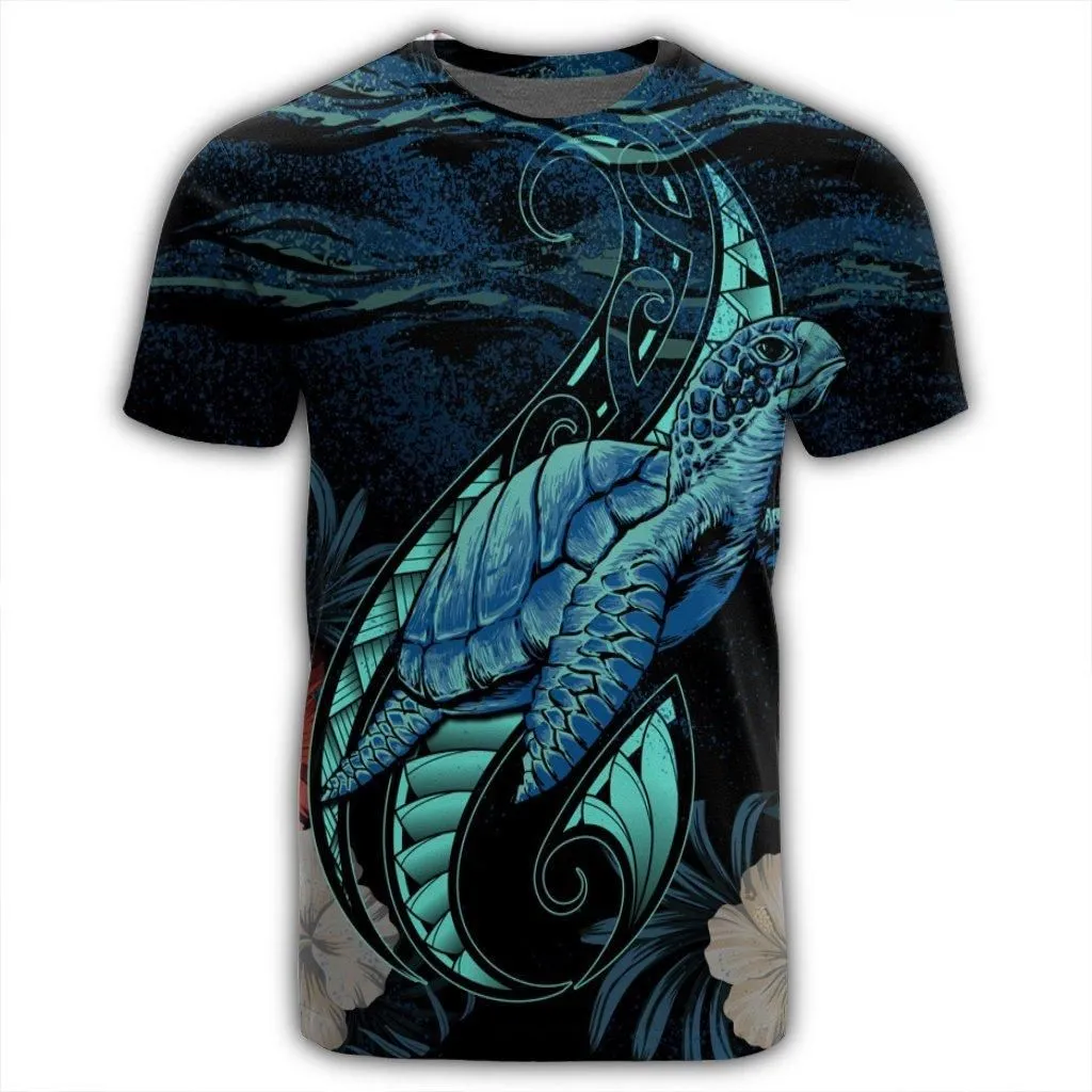 Hawaii Polynesian Honu Sea Hibiscus T-Shirt - AH