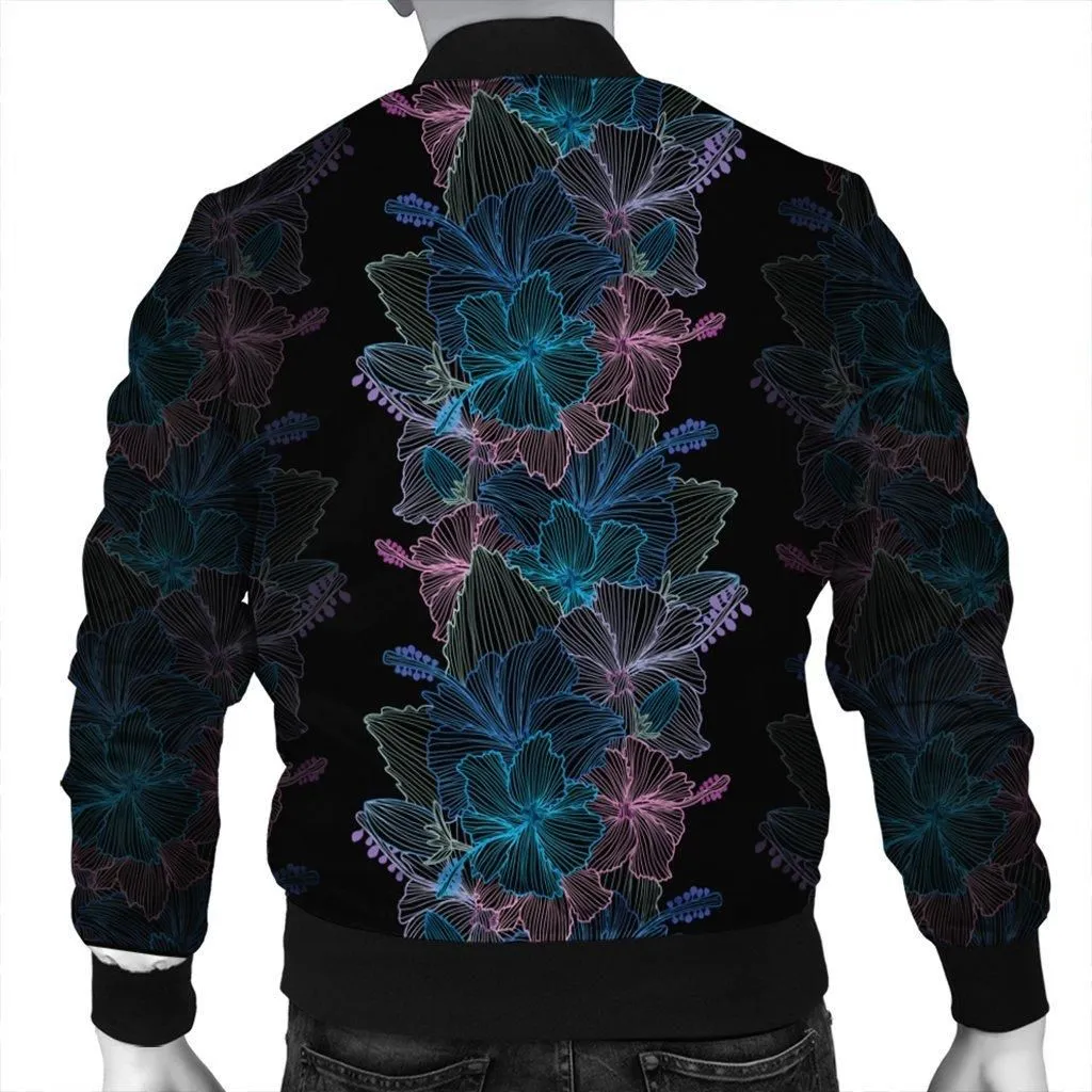 Hawaiian Hibiscus Full Color Polynesian Bomber Jacket - AH