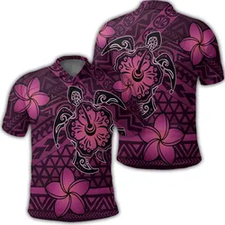 Hawaii Mix Polynesian Turtle Plumeria Polo Shirt - AH - Nick Style - Pink