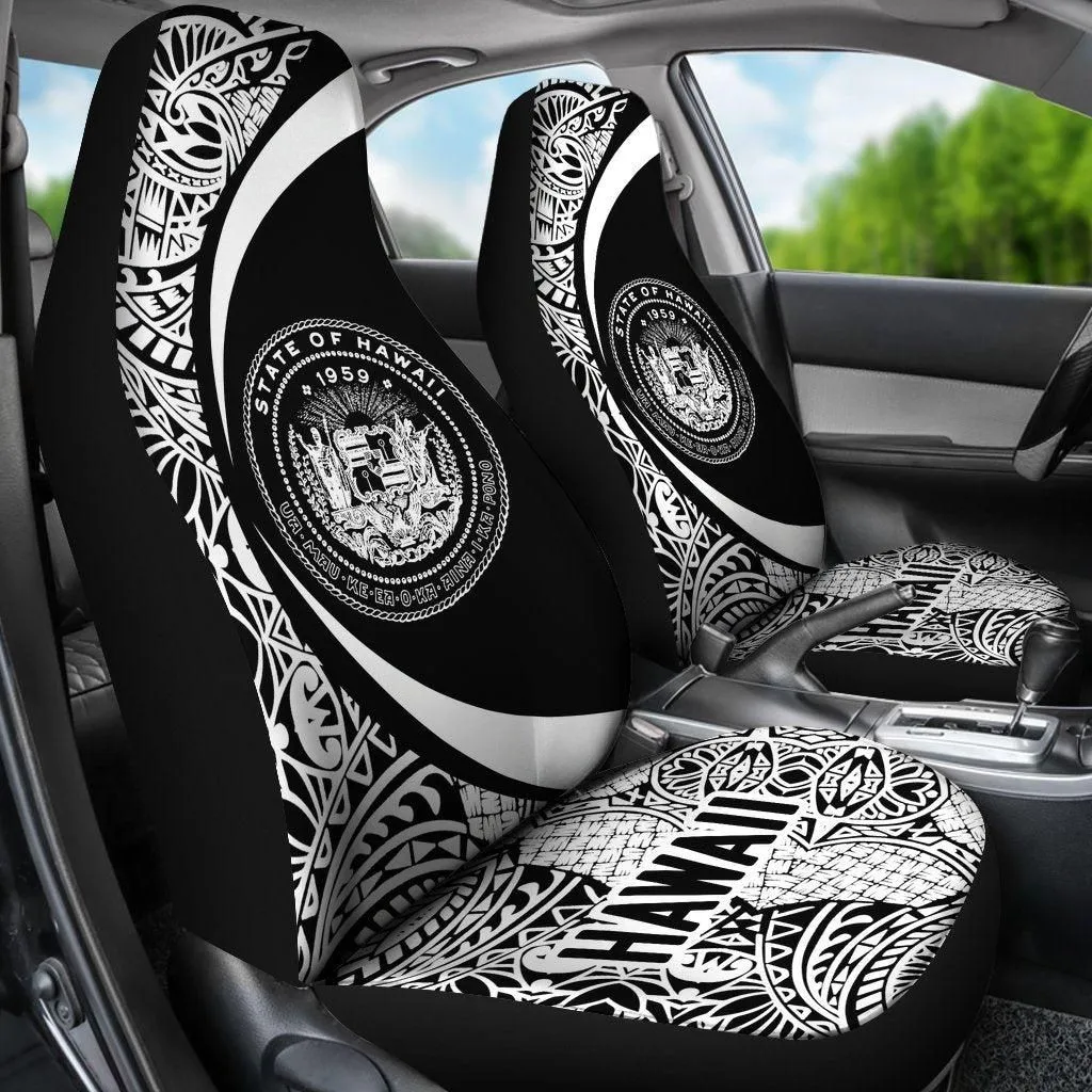 Hawaii Coat Of Arm Polynesian Car Seat Covers - Circle Style 01 J1