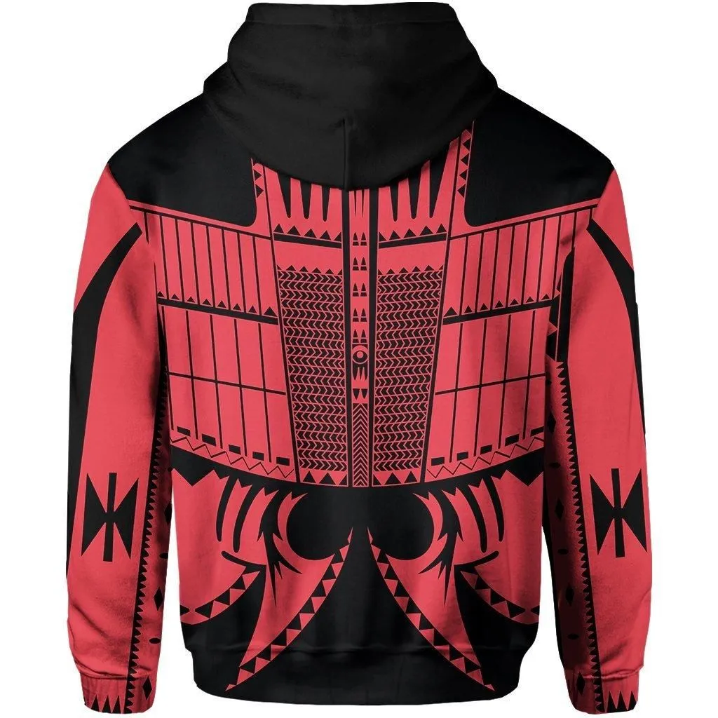 Warrior Yap Tattoo All Over Hoodie Red