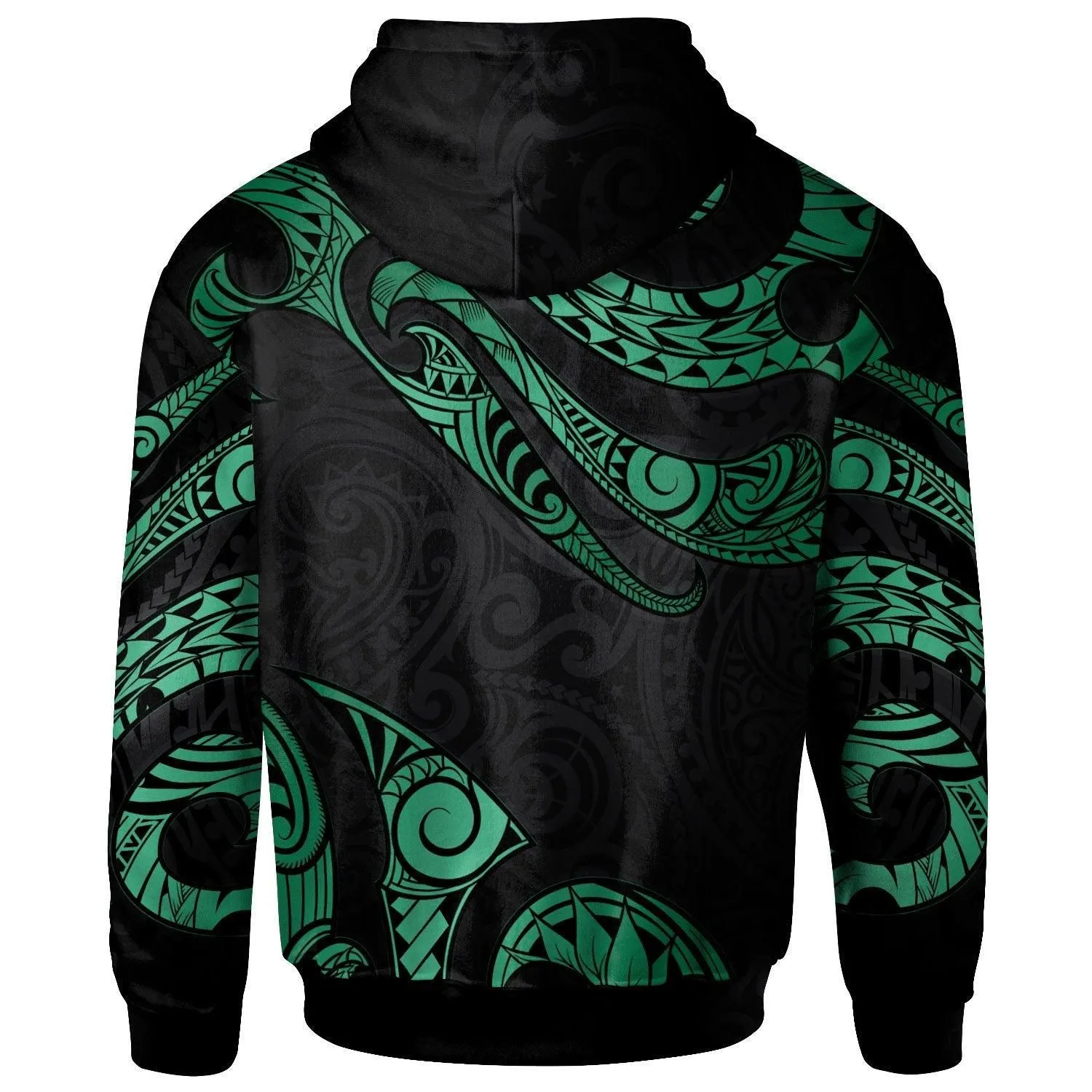 Hawaii Polynesian Custom Personalised Hoodie - Poly Tattoo Green Version