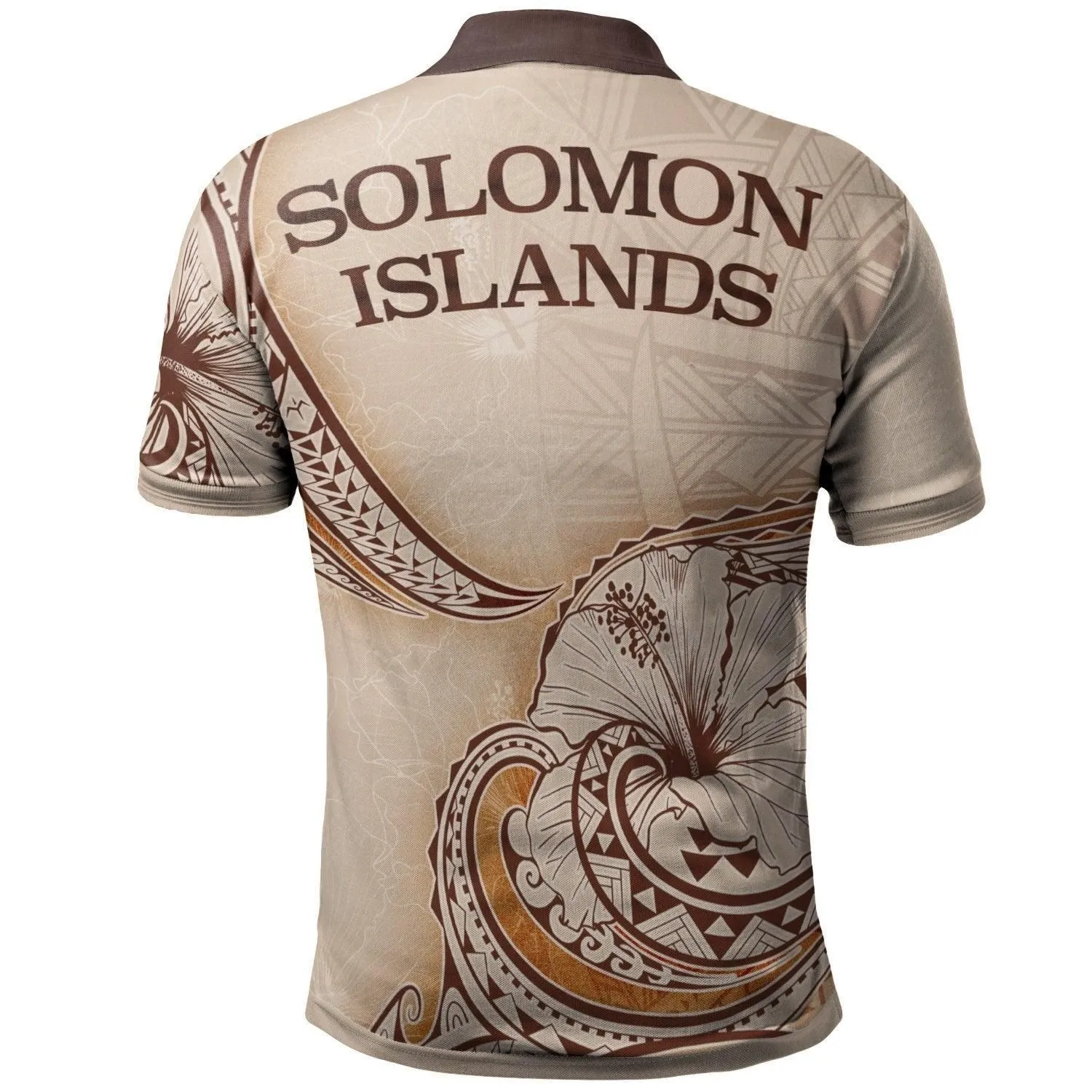 Solomon Islands Polo Shirt - Hibiscus Flowers Vintage Style
