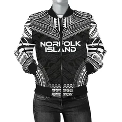 Norfolk Island Polynesian Chief Women'S Bomber Jacket - Black Version - Bn10