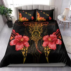 Hawaii Bedding Set Polynesian Hibiscus Animal