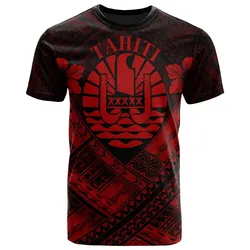 Tahiti Polynesian  T-Shirts - Tahiti Red Seal Camisole Hibiscus Style - BN18