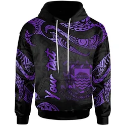 Tuvalu Polynesian Custom Personalised Hoodie - Poly Tattoo Purple Version