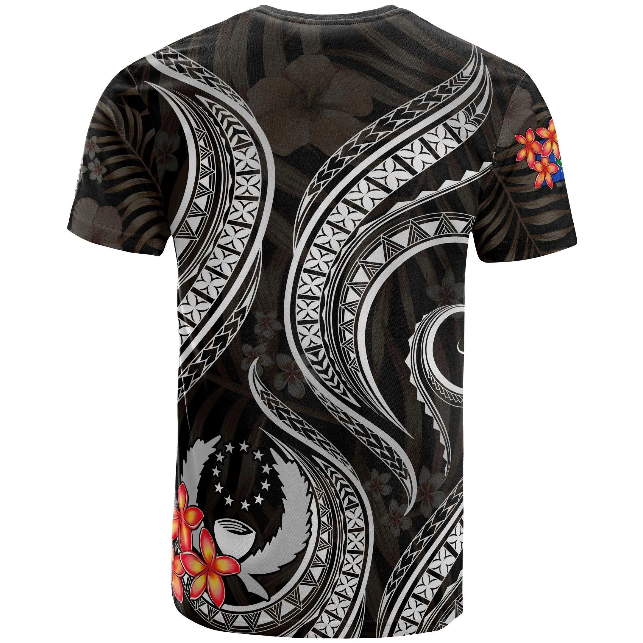 Alohawaii T-Shirt - Tee Pohnpei Micronesian - Black Plumeria - BN11