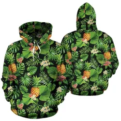 Polynesian All Over Hoodie - Polynesian Tropical Fruit and Vegetable Print 02