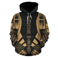 Chuuk States All Over Custom Personalised Hoodie - Gold Tattoo Style