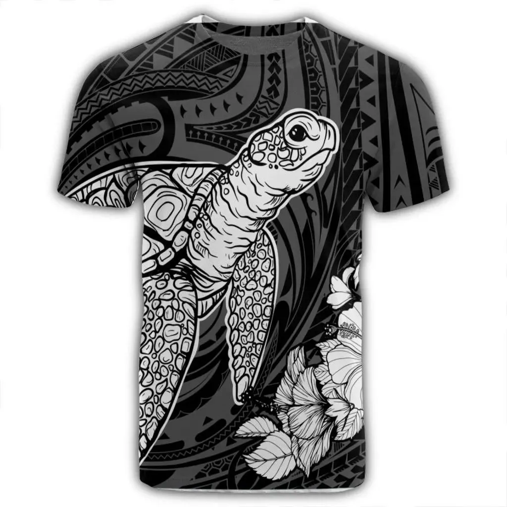 Alohawaii Tee - Hawaiian Hibiscus Memory Turtle Polynesian T-Shirt White - AH - JR