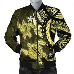 Alohawaii Jacket - Hawaii Polynesian Turtle Hibiscus Bomber Jacket - Yelow - AH - J4R